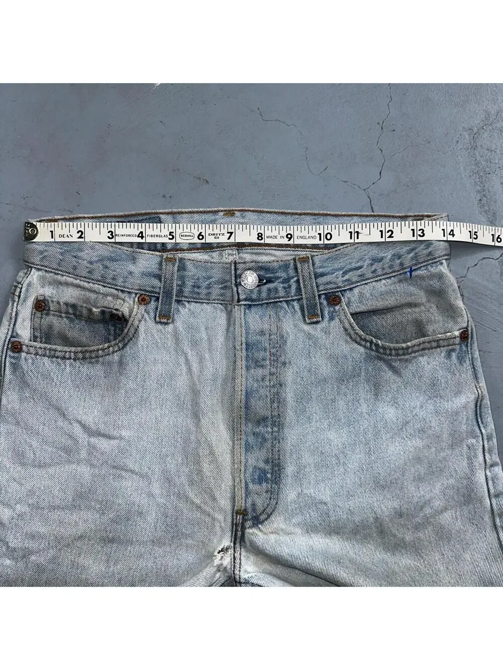 Levis 501 Vintage 90s USA XX Straight Leg Jeans Blue Light Wash 30x34 Act 28x29